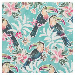 Tissu TOUCADISE TOU Toucans tropicaux luxuriants