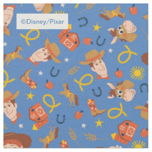 Tissu Toy Story 5 Woody, Jessie et Bullseye s'échappen
