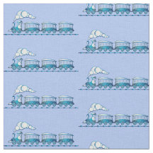 Train à vapeur bleu clair 