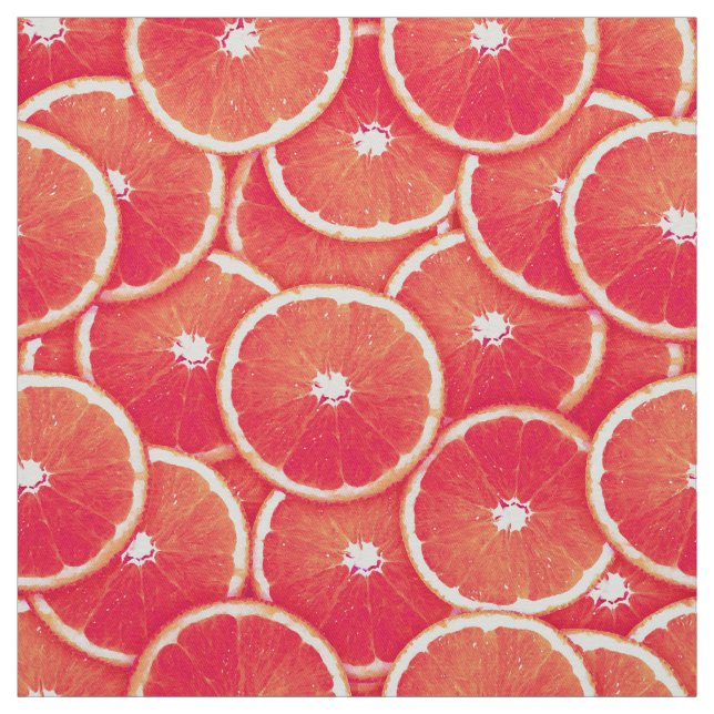 Tissu Tranches de pamplemousse rose (Échantillon)