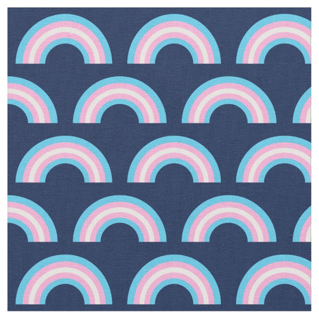 Tissu Transgenre Rainbow bleu rose blanc (Fermer)