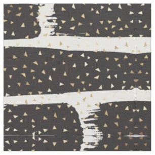 Tissu Triangles de pinceau noir or moderne