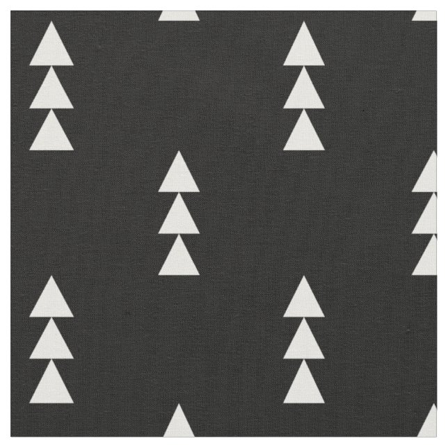 Tissu Triangles empilés noirs et blancs (Fermer)