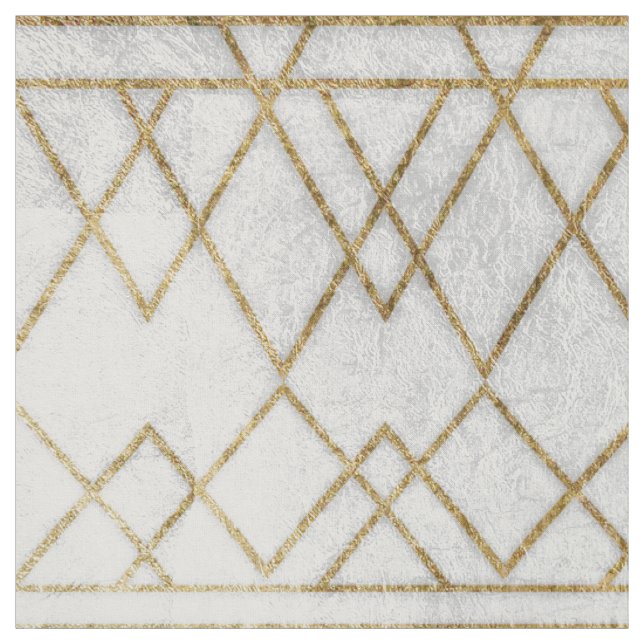 Tissu Triangles géométriques d'or moderne chic de Faux (Échantillon)