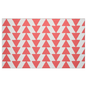 Tissu Triangles Inky - Rose Tropical sur Blanc