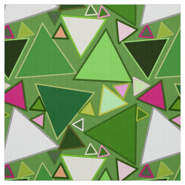 Tissu Triangles modernes de la moitié du siècle, vert de (Échantillon)