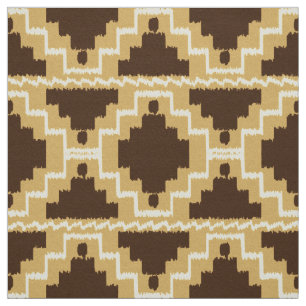 Tissu Tribal aztèque d'Ikat - Tan, brun et crème