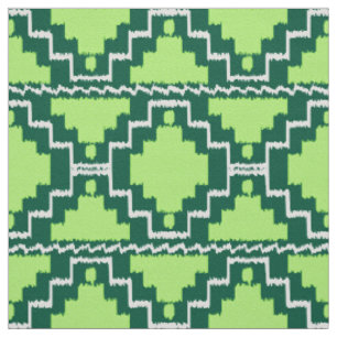 Tissu Tribal aztèque d'Ikat - vert de forêt et de chau