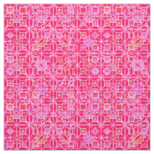 Tissu Tribal Batik - teintes rose fuchsia
