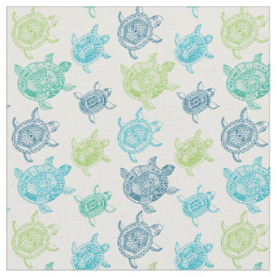 Tissu tribal frais d'impression de tortue de mer