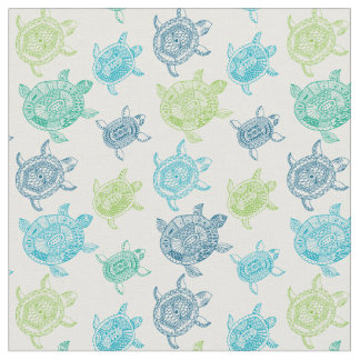 Tissu tribal frais d'impression de tortue de mer