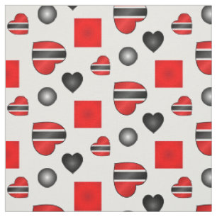 Tissu Trinité-et-Tobago - Drapeau de coeur blanc