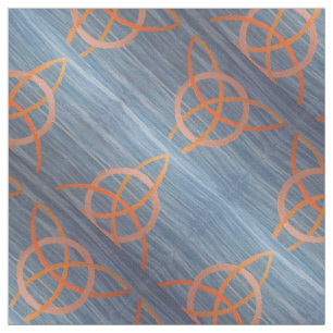 Tissu Triquetra Abstrait   Blue Gold Celtic Trinity Knot