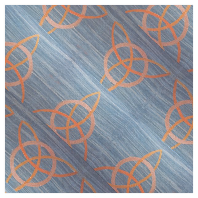 Tissu Triquetra Abstrait | Blue Gold Celtic Trinity Knot (Échantillon)