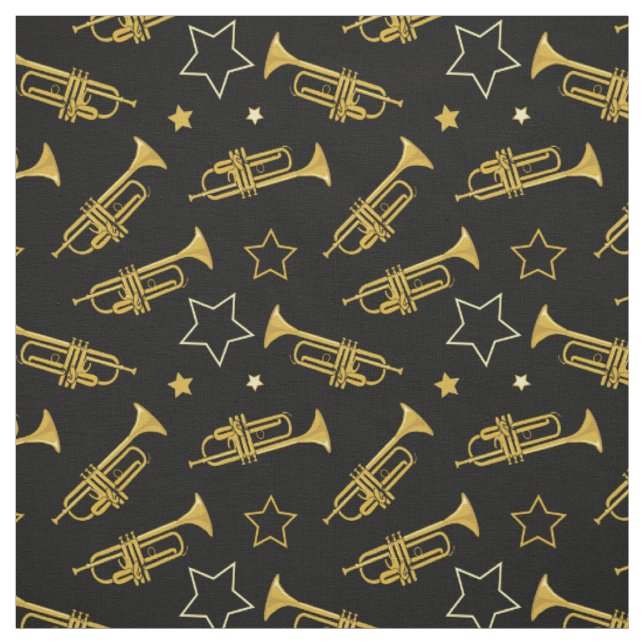 Tissu Trompettes et étoiles Motif (Échantillon)