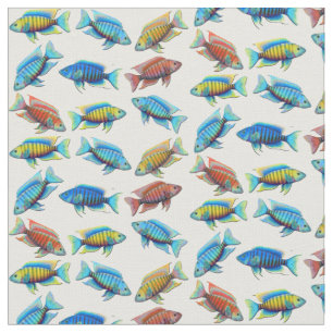 Tissu tropical de poissons de Cichlid africain de