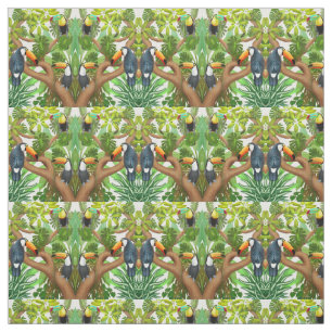 Tissu tropical d'oiseaux de toucan