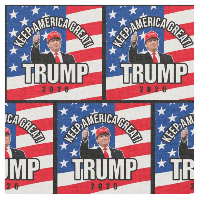 Tissu Trump 2020 Garder l'Amérique grand Motif (Fermer)