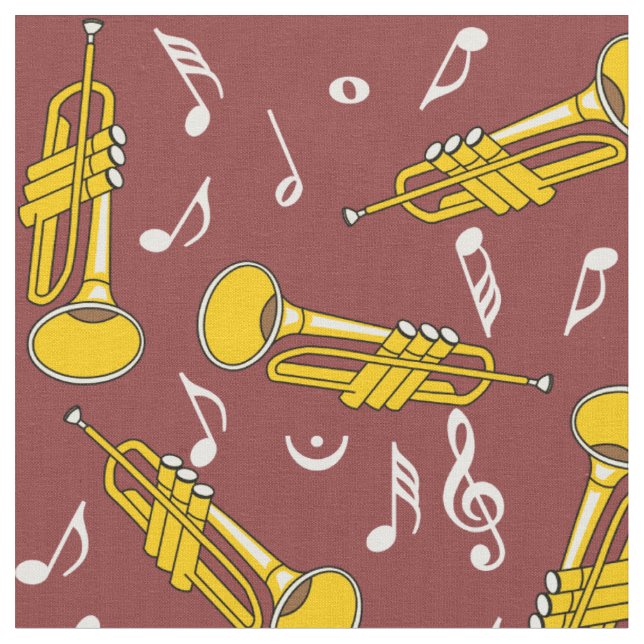 Tissu Trumpet Music Notes Motif (Fermer)