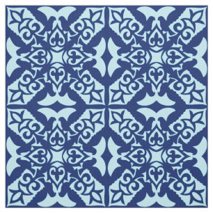 Tissu Tuile marocaine - marine et bleu-clair