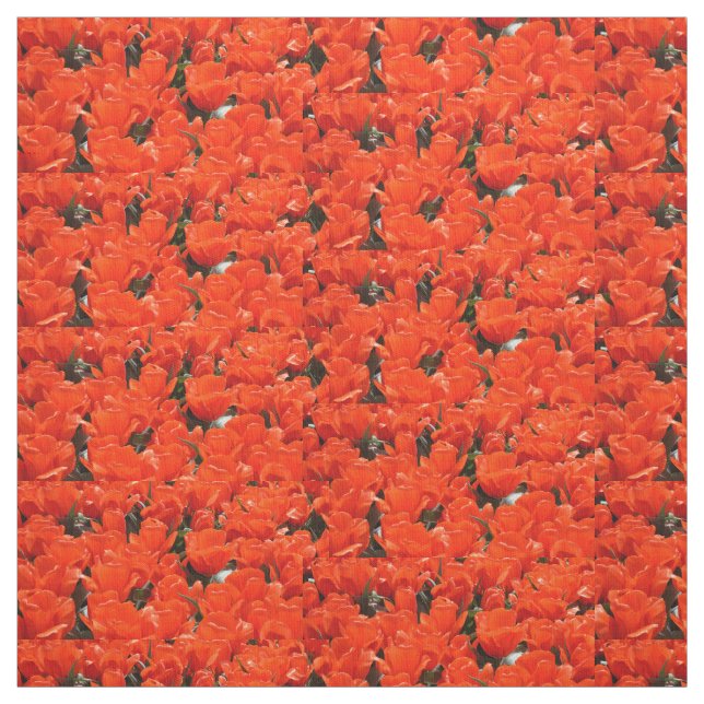 Tissu Tulipes orange géantes (Échantillon)