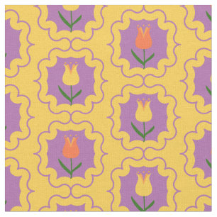 Tissu Tulipes printanières dans des cadres - Motif flora