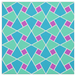 Tissu Turquoise, Aqua, motif géométrique islamique