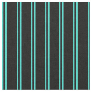 Tissu Turquoise & Black Lines/Stripes Motif