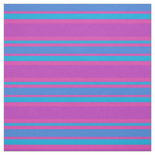 Tissu Turquoise, bleu, magenta, motif rayé pourpre