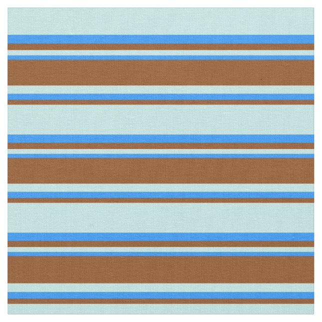 Tissu Turquoise, Brown & Bleu Motif des rayures (Fermer)