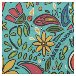 Tissu turquoise d'aziza