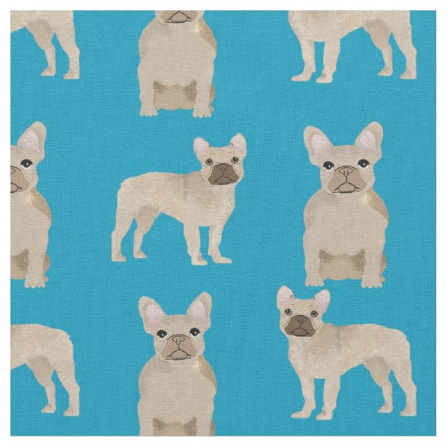 Tissu Turquoise de Frenchie Dog (Fermer)