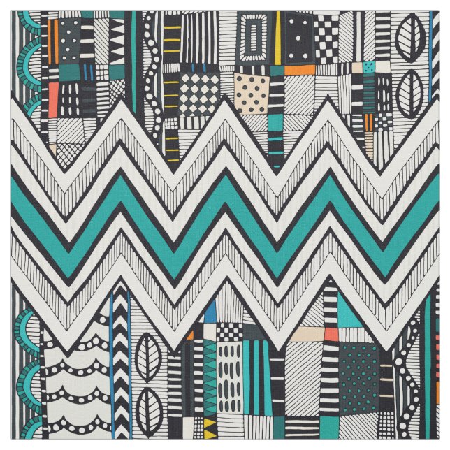 Tissu turquoise SPARRE (Échantillon)