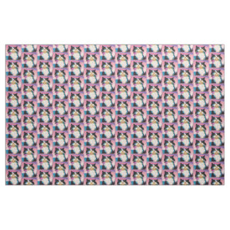 Tissu Tuxedo Chat coloré