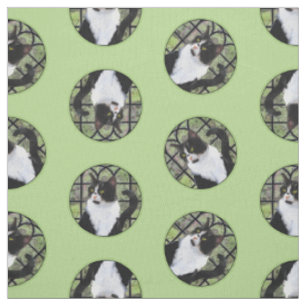 Tissu Tuxedo Chat dans la peinture de fenêtre Cute Art o