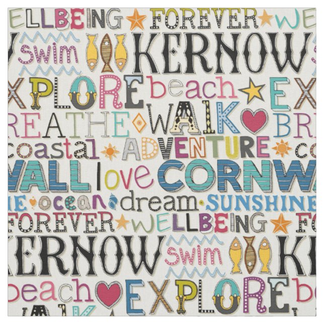 Tissu typographie cornwall (Échantillon)