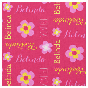 Tissu typographique rose nommé personnalisé par