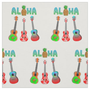 Tissu Ukulele Aloha Hawaii
