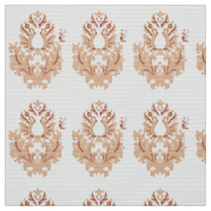Tissu Un design symétrique avec mot géométrique marron