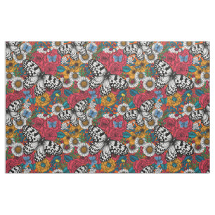 Tissu Un jardin coloré