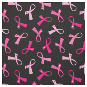 Tissu Un joli Motif à ruban pour cancer du sein rose