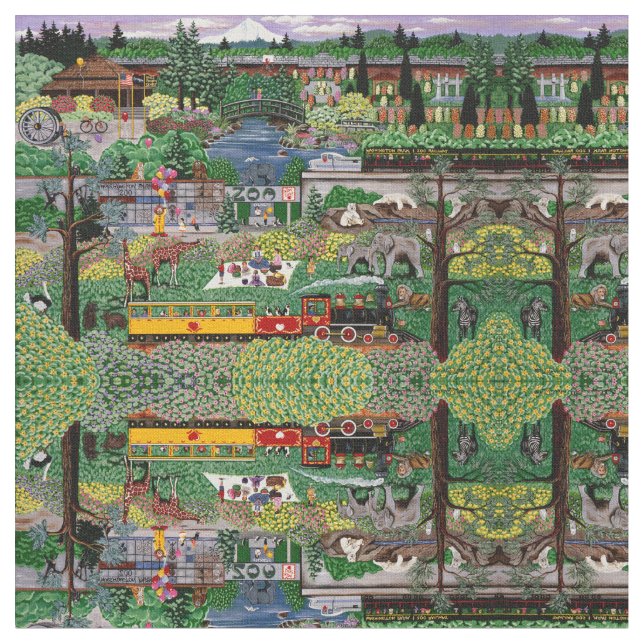 Tissu Un jour au zoo (Fermer)