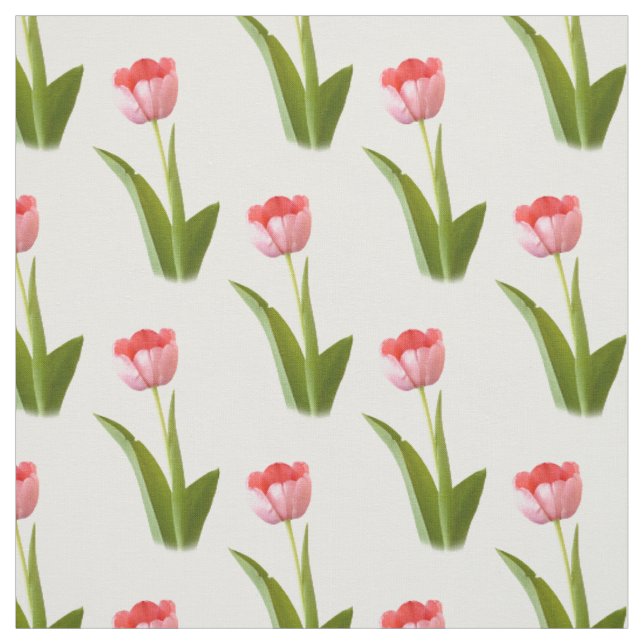 Tissu Une tulipe rose - Motif de la photographie florale (Échantillon)
