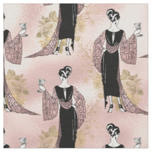 Tissu Une Vintage française au vin rose pâle