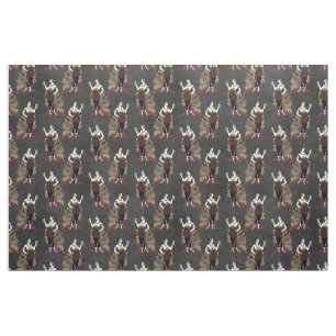 Tissu Une Vintage française en noir sur blanc