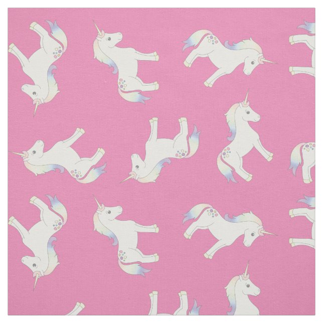 Tissu Unicorn Pastel Rainbow Pink (Échantillon)