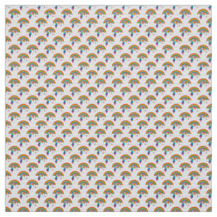 Tissu Unicorne et arc-en-ciel avec nuages Kawaii