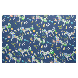 Tissu Unicornes et libellules fantaisistes