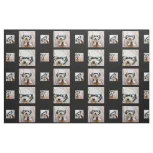 Tissu Utiliser vos 4 photos préférées - Noir