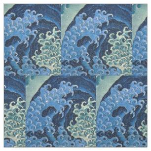 Tissu Vague féminine de Hokusai Océan Vintage